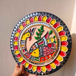 Peacock and fish design lippan art