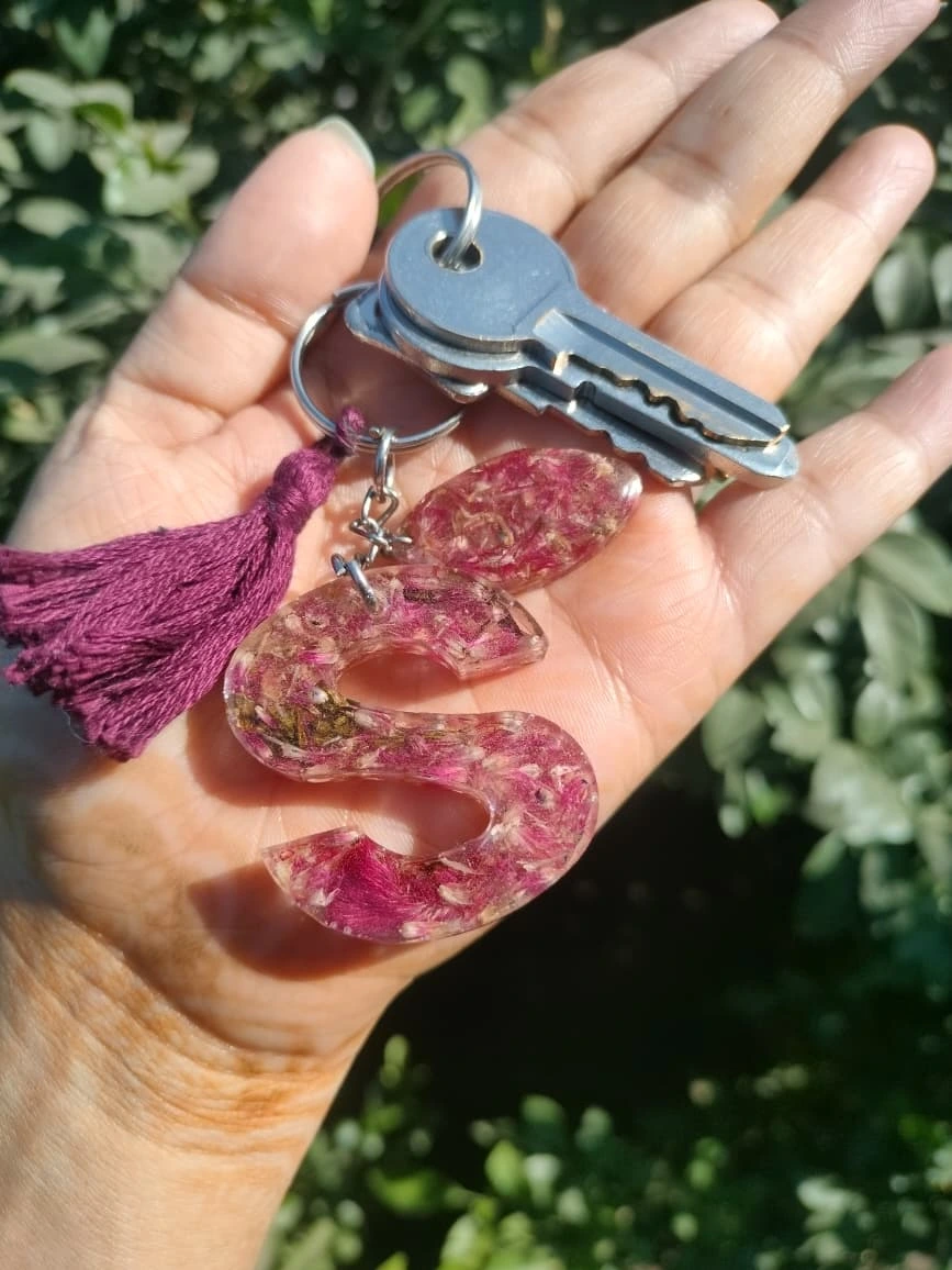 resin s alphabet keychain