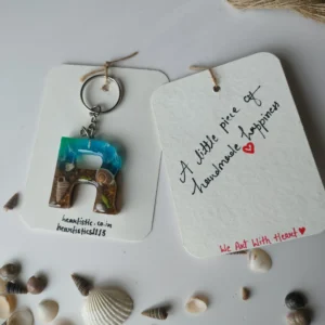 ocean theme resin alphabet keychain